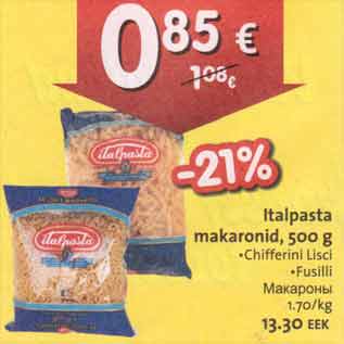 Allahindlus - Italpasta makaronid