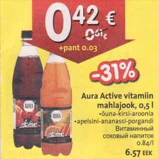 Allahindlus - Aura Active vitamiin mahlajook