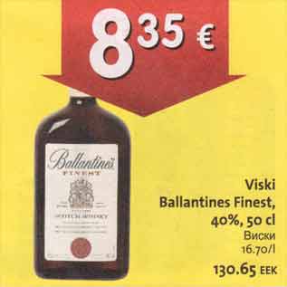 Allahindlus - Viski Ballantines Finest