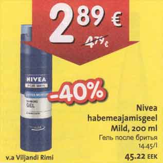 Allahindlus - Nivea habemeajamisgeel Mild