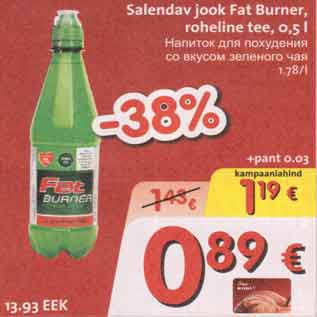 Allahindlus - Salendav jook Fat Burner, rohelise tee