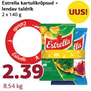 Allahindlus - Estrella kartulikrõpsud + lendav taldrik 2 x 140 g