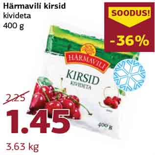 Allahindlus - Härmavili kirsid kivideta 400 g