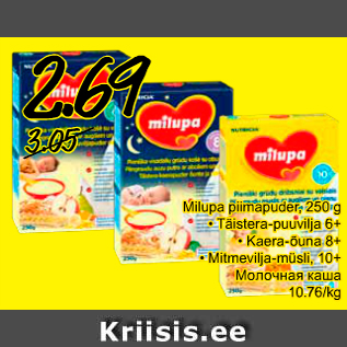 Allahindlus - Milupa piimapuder, 250 g