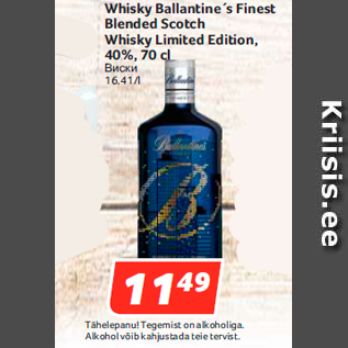 Allahindlus - Whisky Ballantine´s Finest Blended Scotch Whisky Limited Edition