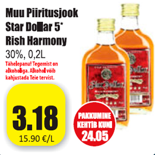 Allahindlus - Muu Piiritusjook Star Dollar 5* Rish Harmony