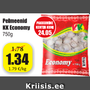 Allahindlus - Pelmeenid KK Economy 750 g