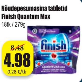 Allahindlus - Nõudepesumasina tabletid fINISH Quantum Max