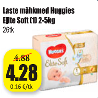 Allahindlus - Laste mähkmed Huggies Elite Soft (1) 2-5 kg
