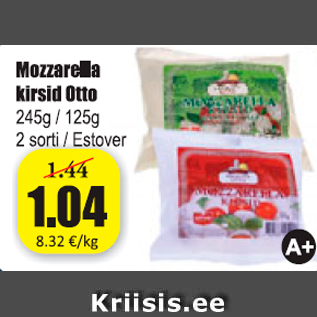 Allahindlus - Mozzarella kirsid Otto