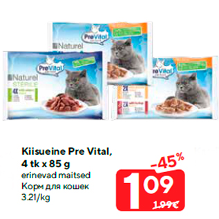 Allahindlus - Kiisueine Pre Vital, 4 tk x 85 g