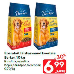 Allahindlus - Koeratoit täiskasvanud koertele Barker, 10 kg