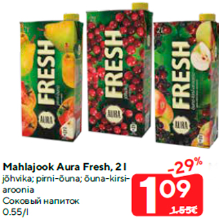 Allahindlus - Mahlajook Aura Fresh, 2 l