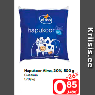 Allahindlus - Hapukoor Alma, 20%, 500 g