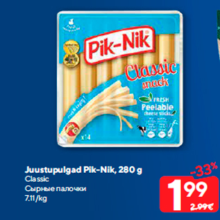 Allahindlus - Juustupulgad Pik-Nik, 280 g Classic