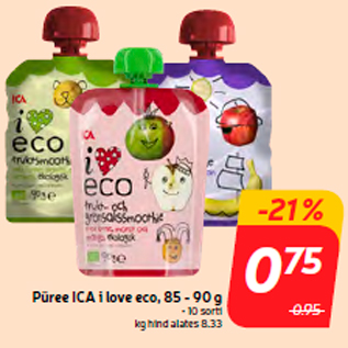 Allahindlus - Püree ICA i love eco, 85 - 90 g