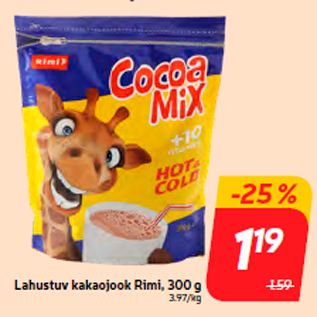 Allahindlus - Lahustuv kakaojook Rimi, 300 g