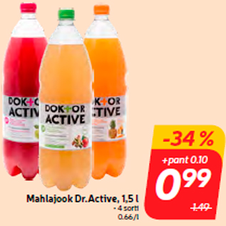 Скидка - Соковый напиток Dr.Active, 1,5 л