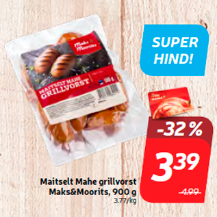 Allahindlus - Maitselt Mahe grillvorst Maks&Moorits, 900 g