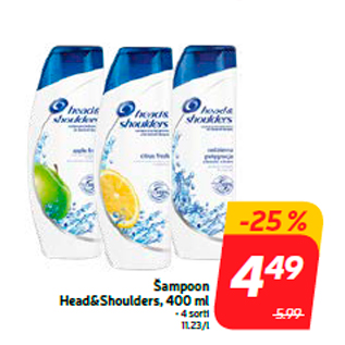 Allahindlus - Šampoon Head&Shoulders, 400 ml