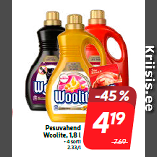 Скидка - Моющее средство Woolite, 1,8 л