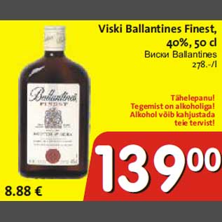 Allahindlus - Viski Ballantines Finest