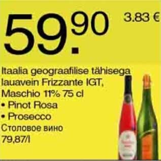 Allahindlus - Itaalia geograafilise tähisega lauavein Frizzante IGT Maschio
