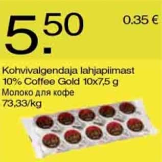 Allahindlus - Kohvivalgendaja lahjapiimast 10% Coffee Gold