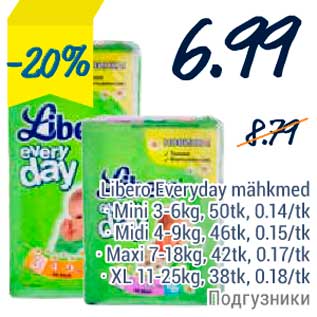 Allahindlus - Libero Everyday mähkmed