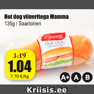 Allahindlus - Hot dog viineritega Mamma