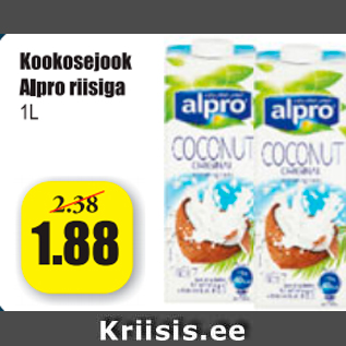 Скидка - Кокосовый напиток с рисом Alpro 1 л