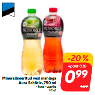 Скидка - Минерализованная вода с соком Aura Schörle, 750 мл