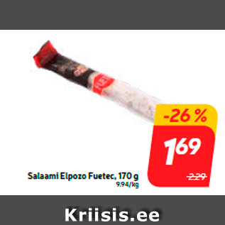 Скидка - Салями Elpozo Fuetec, 170 г