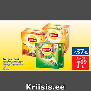 Allahindlus - Tee Lipton, 20 tk