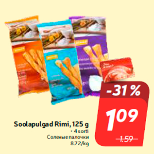 Allahindlus - Soolapulgad Rimi, 125 g