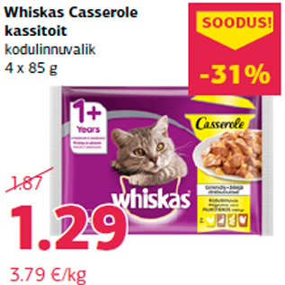 Allahindlus - Whiskas Casserole kassitoit