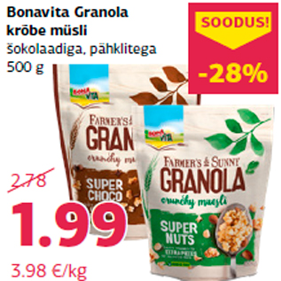 Allahindlus - Bonavita Granola krõbe müsli