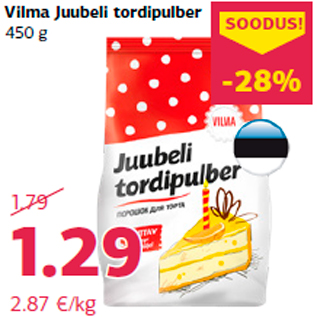 Allahindlus - Vilma Juubeli tordipulber 450 g