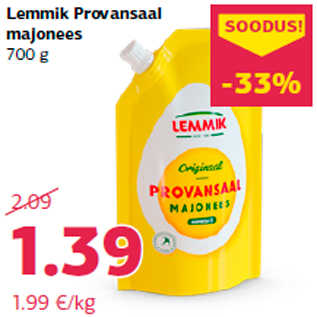 Allahindlus - Lemmik Provansaal majonees 700 g