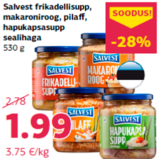 Allahindlus - Salvest frikadellisupp, makaroniroog, pilaff, hapukapsasupp sealihaga 530 g