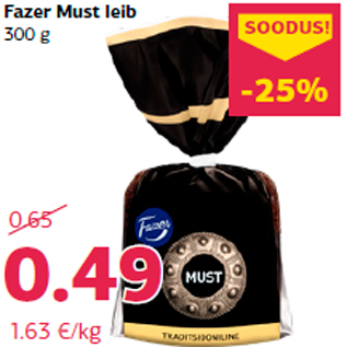 Allahindlus - Fazer Must leib 300 g