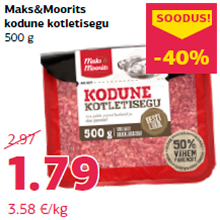 Allahindlus - Maks&Moorits kodune kotletisegu 500 g