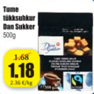 Allahindlus - Tume tükksuhkur Dan Sukker 500 g