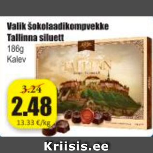 Allahindlus - Valik šokolaadikompvekke Tallinna siluett