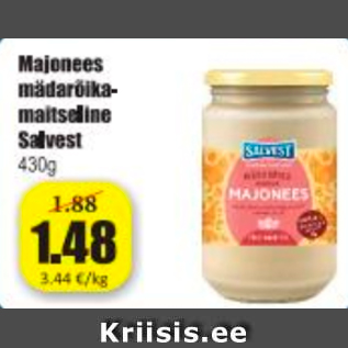 Allahindlus - Majonees mädarõikamaitseline Salvest 430 g