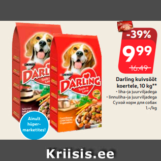 Allahindlus - Darling kuivsööt koertele, 10 kg**