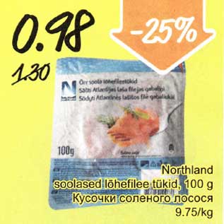 Allahindlus - Northland soolased lõhefilee tükid, 100 g