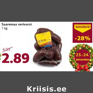 Allahindlus - Saaremaa verivorst 1 kg