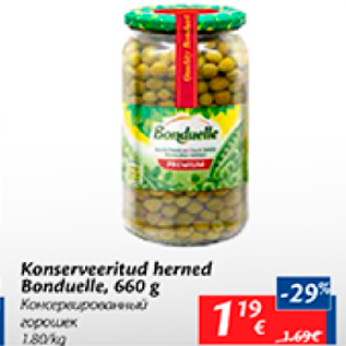 Allahindlus - Konserveeritud herned Bonduelle, 660 g