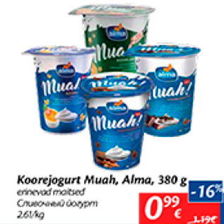 Allahindlus - Koorejogurt Muah, Alma, 380 g